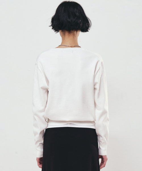NICK&NICOLE（ニックアンドニコール）の「BUTTERFLY V NECK JACQUARD KNIT_IVORY（ニット/セーター・レディース・その他・FREE）」の3枚目の写真