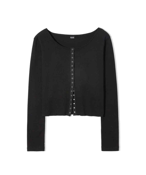 RENSE(レンセ)の「Line Snap Long Sleeve Black(Tシャツ/カットソー・レディース・その他・FREE)」の4枚目の写真