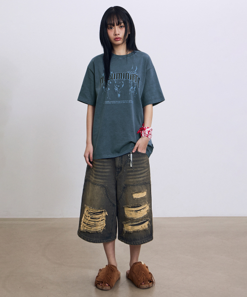 F.ILLUMINATE（フィルミネイト）の「ローカットデニムショーツ-ライトブルー（デニムパンツ・レディース・その他・SMALL/MEDIUM/LARGE）」の14枚目の写真
