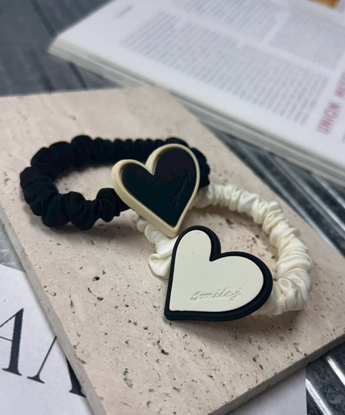 セール】モノトーンハートヘアゴム(RO)（シュシュ）｜UP START（アップ