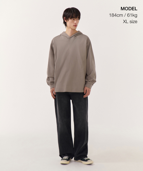 MUSINSA STANDARD（ムシンサスタンダード）の「フードパーカー長袖Tシャツ[トープ]（パーカー・メンズ・その他・SMALL/MEDIUM/LARGE/X-LARGE/XX-LARGE/XXX-LARGE）」の2枚目の写真