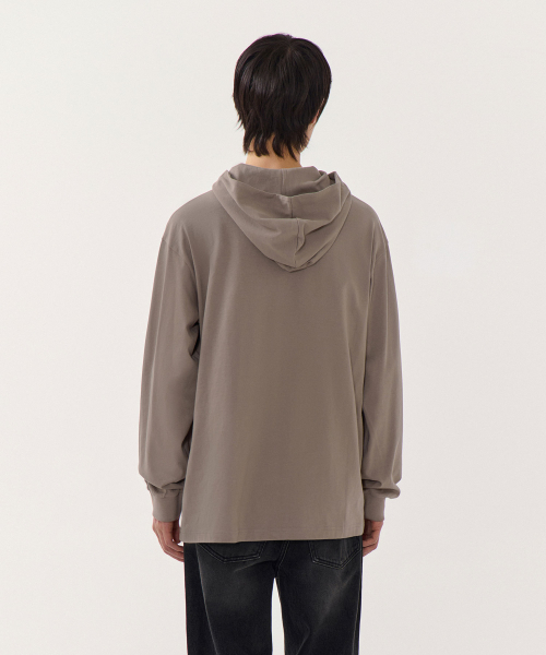 MUSINSA STANDARD（ムシンサスタンダード）の「フードパーカー長袖Tシャツ[トープ]（パーカー・メンズ・その他・SMALL/MEDIUM/LARGE/X-LARGE/XX-LARGE/XXX-LARGE）」の3枚目の写真