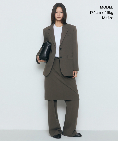 MUSINSA STANDARD WOMAN(ムシンサスタンダードウーマン)の「レディース特大ブレザー【カーキブラウン】(テーラードジャケット・レディース・その他・SMALL/MEDIUM/LARGE/X-LARGE/X-SMALL)」の8枚目の写真