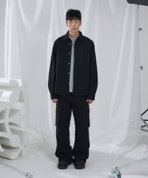 SLOWACID（スローアシッド）の「ウォッシュドヘリンボーンシャツジャケット[ブラック]（シャツ/ブラウス・レディース・その他・SMALL/MEDIUM/LARGE）」の5枚目の写真