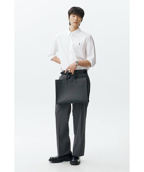 MUSINSA STANDARD（ムシンサスタンダード）の「[クールタンダード] ワイドヒドゥンバンディングスラックス [グレー]（スラックス・メンズ・その他・40/38/42/36/34/28/29/32/30/31/33/26/27）」の2枚目の写真