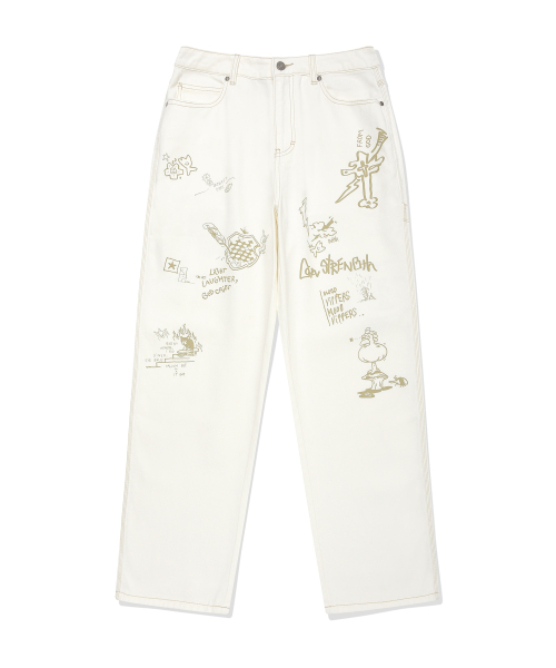 Wacky WiLLy(ワッキーウィリー)の「グラフィックデニムパンツアイボリー(デニムパンツ・レディース・その他・MEDIUM/LARGE/SMALL)」の2枚目の写真