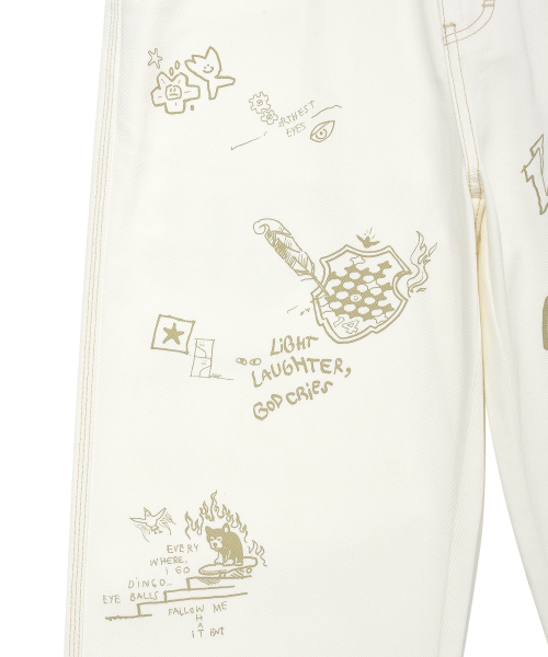 Wacky WiLLy(ワッキーウィリー)の「グラフィックデニムパンツアイボリー(デニムパンツ・レディース・その他・MEDIUM/LARGE/SMALL)」の7枚目の写真