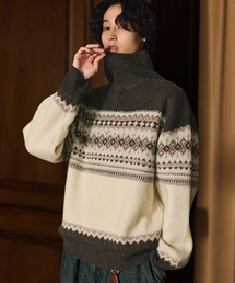 Bleme（ブレム）の「クラシック ノルディック ハーフジップニット 【100% wool】（ニット/セーター）」