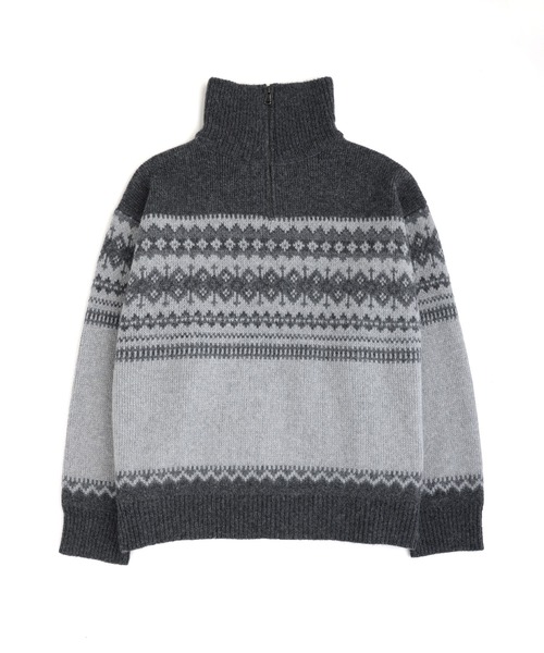 クラシック ノルディック ハーフジップニット 【100% wool】（ニット