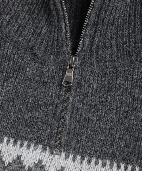 クラシック ノルディック ハーフジップニット 【100% wool】（ニット