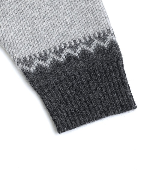 クラシック ノルディック ハーフジップニット 【100% wool】（ニット