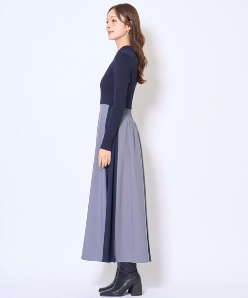 AND COUTURE(アンドクチュール)の「配色ドッキングワンピース(ワンピース・レディース・ネイビー/ブラック・FREE)」の5枚目の写真