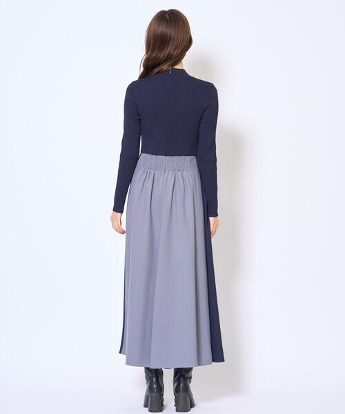 AND COUTURE(アンドクチュール)の「配色ドッキングワンピース(ワンピース・レディース・ネイビー/ブラック・FREE)」の6枚目の写真