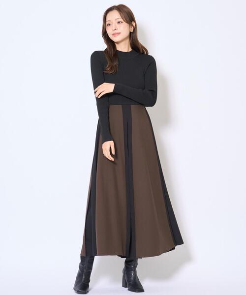 AND COUTURE(アンドクチュール)の「配色ドッキングワンピース(ワンピース・レディース・ネイビー/ブラック・FREE)」の13枚目の写真
