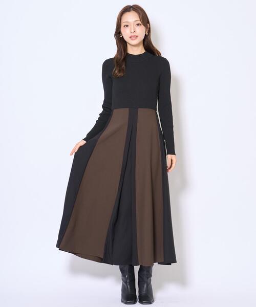 AND COUTURE(アンドクチュール)の「配色ドッキングワンピース(ワンピース・レディース・ネイビー/ブラック・FREE)」の14枚目の写真