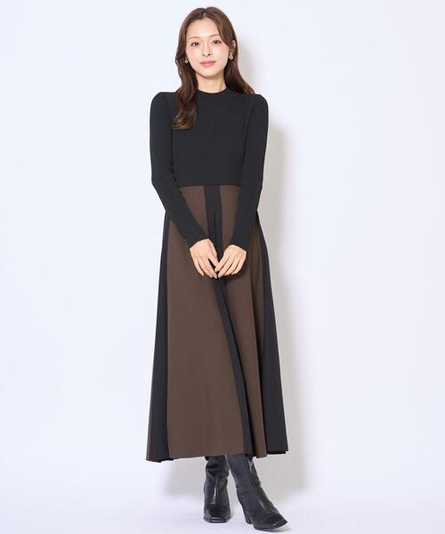 AND COUTURE(アンドクチュール)の「配色ドッキングワンピース(ワンピース・レディース・ネイビー/ブラック・FREE)」の22枚目の写真