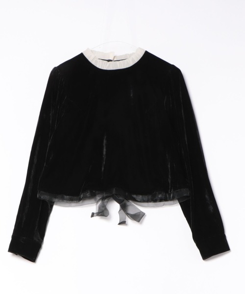 Lace Ladies(レースレディース)の「フリルカラー シアー 長袖 コンパクト プルオーバー(その他トップス・レディース・ブラック/アイボリー・FREE)」の6枚目の写真