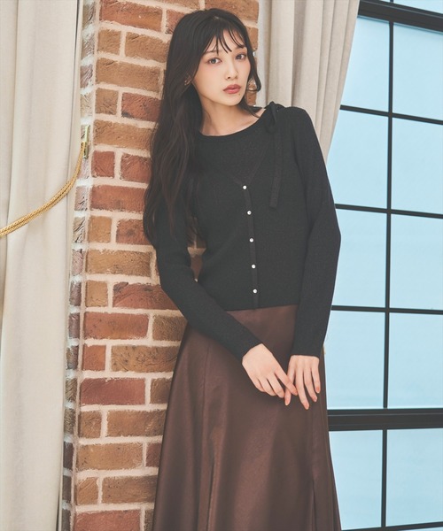 AND COUTURE(アンドクチュール)の「サテンバイアススカート(スカート・レディース・ブラウン/ベージュ/チャコールグレー・MEDIUM/SMALL)」の15枚目の写真