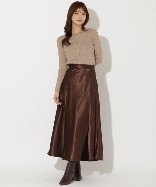 AND COUTURE(アンドクチュール)の「サテンバイアススカート(スカート・レディース・ブラウン/ベージュ/チャコールグレー・MEDIUM/SMALL)」の19枚目の写真