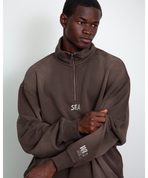 SULFUR DYEING LOGO HALF ZIP SWEATSHIRT（スウェット）｜WIND AND SEA
