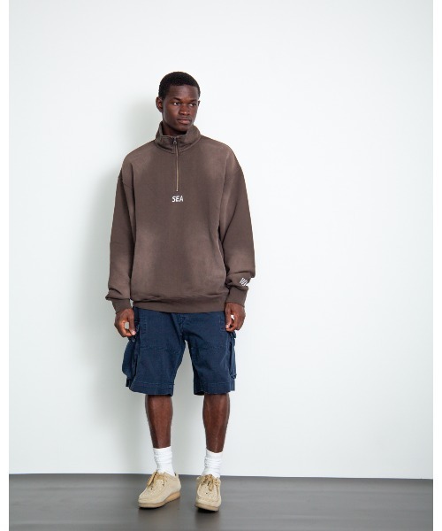 SULFUR DYEING LOGO HALF ZIP SWEATSHIRT（スウェット）｜WIND AND SEA