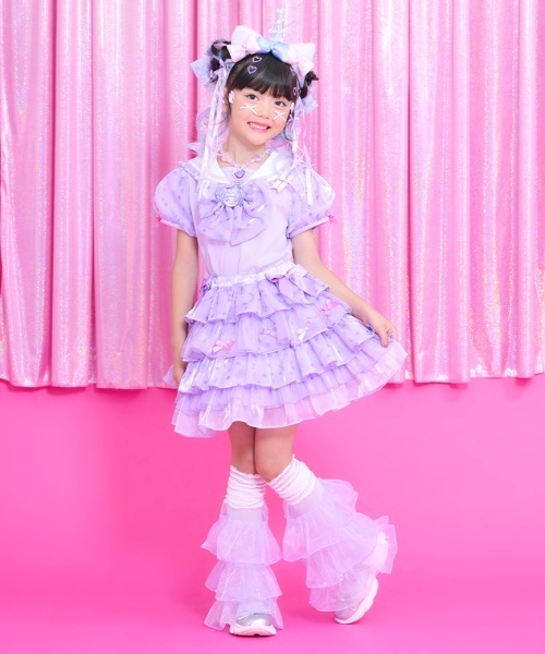 mezzo piano しなこちゃん パープル　ワンピース　110cm しなこちゃん】なりきりワンピース(100cm パープル): キッズ