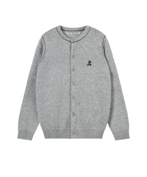 STITCH WOOL KNIT CARDIGAN - GREY