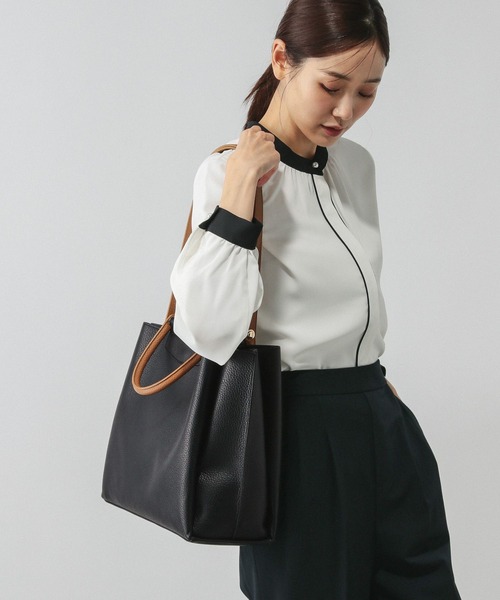 GLOBAL WORK（グローバルワーク）の「スペ軽2WAYトート/612316（トートバッグ・レディース・ベージュ/ブラック系その他/ブラック/ホワイト系その他7・ONE SIZE）」の3枚目の写真