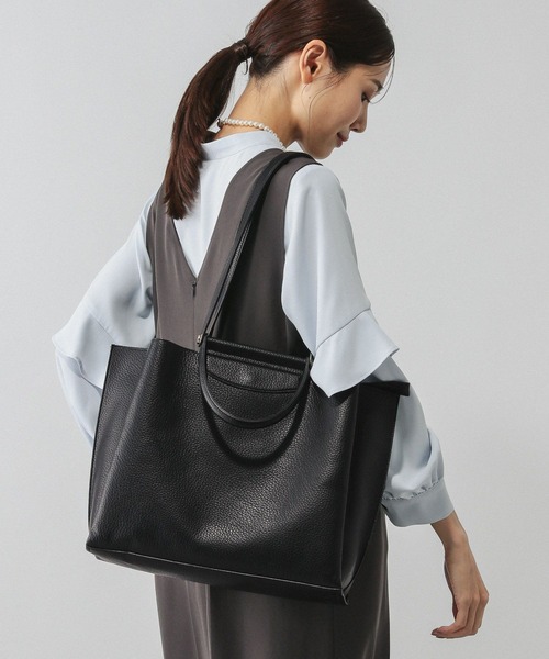 GLOBAL WORK（グローバルワーク）の「スペ軽2WAYトート/612316（トートバッグ・レディース・ベージュ/ブラック系その他/ブラック/ホワイト系その他7・ONE SIZE）」の2枚目の写真