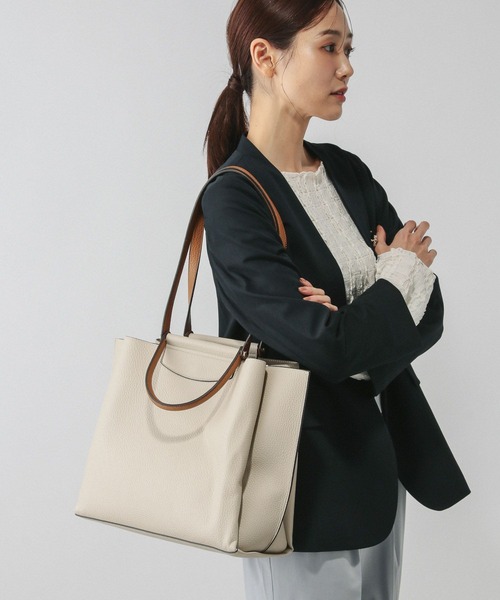 GLOBAL WORK（グローバルワーク）の「スペ軽2WAYトート/612316（トートバッグ・レディース・ベージュ/ブラック系その他/ブラック/ホワイト系その他7・ONE SIZE）」の6枚目の写真