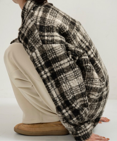 lawgy（ラウジー）の「check boa shirt outer / チェックボアシャツアウター（その他アウター・レディース・チェック・FREE）」の2枚目の写真