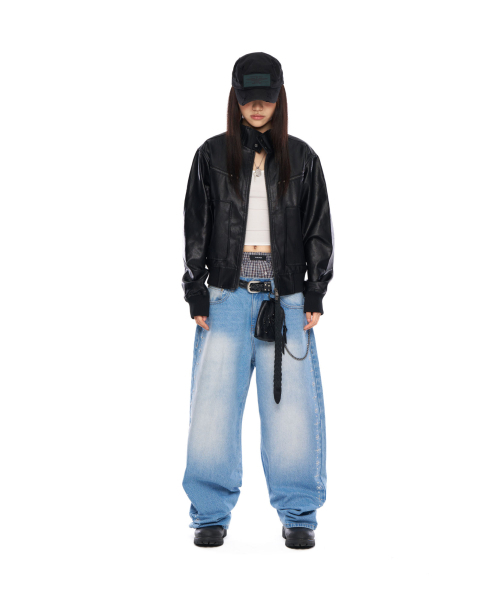 AAKAM(アーカム)の「High-Neck Leather Jacket (Black)(ライダースジャケット・レディース・その他・1/2)」の3枚目の写真