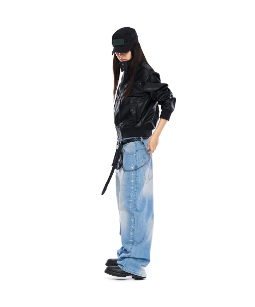 AAKAM(アーカム)の「High-Neck Leather Jacket (Black)(ライダースジャケット・レディース・その他・1/2)」の9枚目の写真