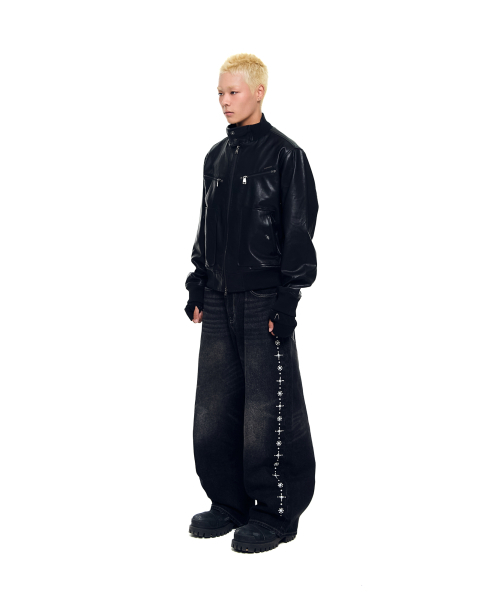 AAKAM(アーカム)の「High-Neck Leather Jacket (Black)(ライダースジャケット・レディース・その他・1/2)」の10枚目の写真