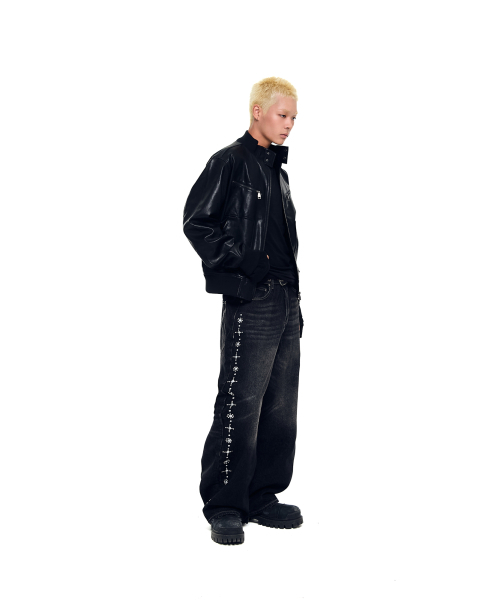 ジャケット・アウター 00s archive A.S.M leather jacket black archive 00s double zip Leather Jacket - メルカリ