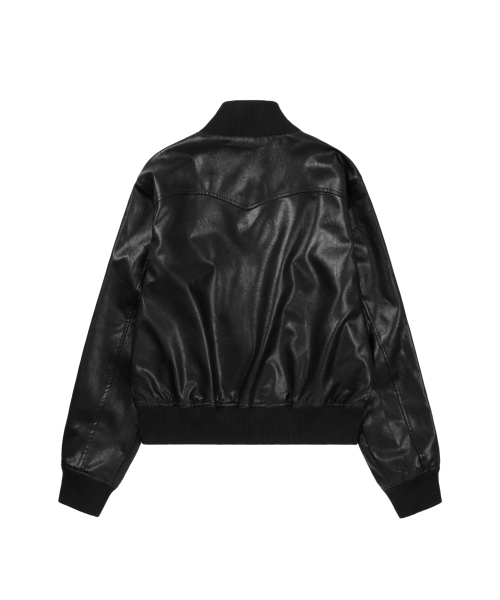 High-Neck Leather Jacket (Black)（ライダースジャケット）｜AAKAM