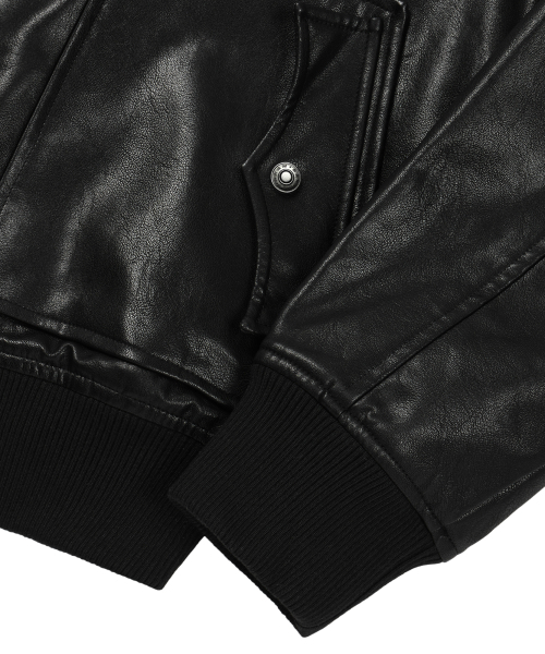 High-Neck Leather Jacket (Black)（ライダースジャケット）｜AAKAM