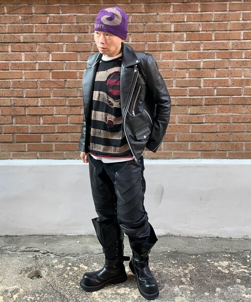 AAKAM(アーカム)の「High-Neck Leather Jacket (Black)(ライダースジャケット・レディース・その他・1/2)」の7枚目の写真