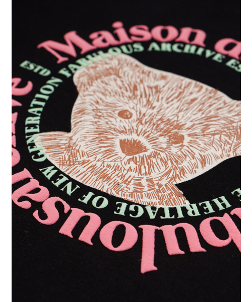 FABULOUS ARCHIVE(ファビュラスアーカイブ)の「ウィメンズベアフレンズリラックスクロップTシャツブラックピンク(FCC2TS386W)(Tシャツ/カットソー・レディース・ブラック・MEDIUM/SMALL)」の4枚目の写真