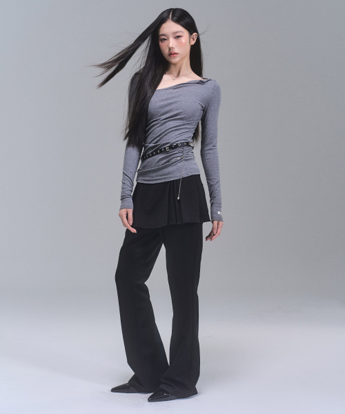 ZEROPLANET（ゼロプラネット）の「ダリンレイヤードブーツカットパンツ[ブラック]（スラックス・レディース・その他・SMALL/MEDIUM）」の3枚目の写真
