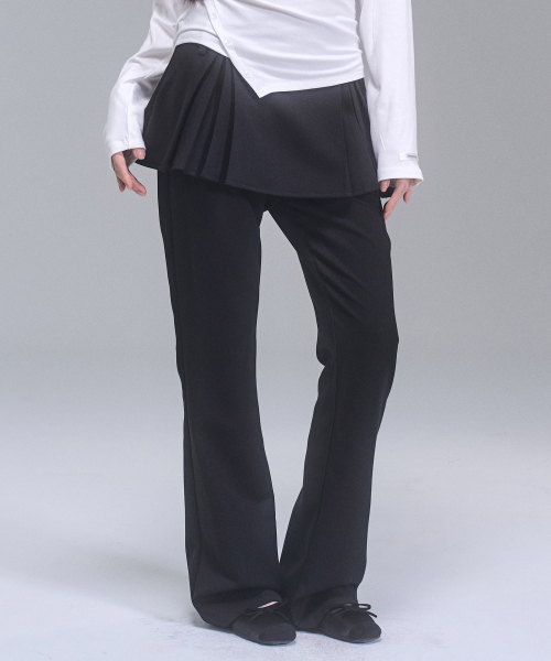 ZEROPLANET（ゼロプラネット）の「ダリンレイヤードブーツカットパンツ[ブラック]（スラックス・レディース・その他・SMALL/MEDIUM）」の4枚目の写真