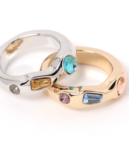 niko and...（ニコアンド）の「カラーストーン風リング（リング・レディース・イエロー/グレー・0）」の4枚目の写真