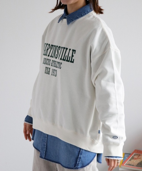 DISCUS ATHLETIC（ディスカス　アスレチック）の「〈ドラマ着用商品〉【DISCUS ATHLETIC】裏起毛カレッジロゴスウェット（スウェット・レディース・スミクロ/オートミール/サックスブルー/オフホワイト/レッド/グリーン・FREE）」の14枚目の写真