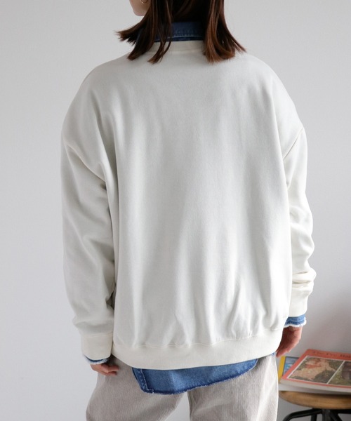DISCUS ATHLETIC（ディスカス　アスレチック）の「〈ドラマ着用商品〉【DISCUS ATHLETIC】裏起毛カレッジロゴスウェット（スウェット・レディース・スミクロ/オートミール/サックスブルー/オフホワイト/レッド/グリーン・FREE）」の16枚目の写真