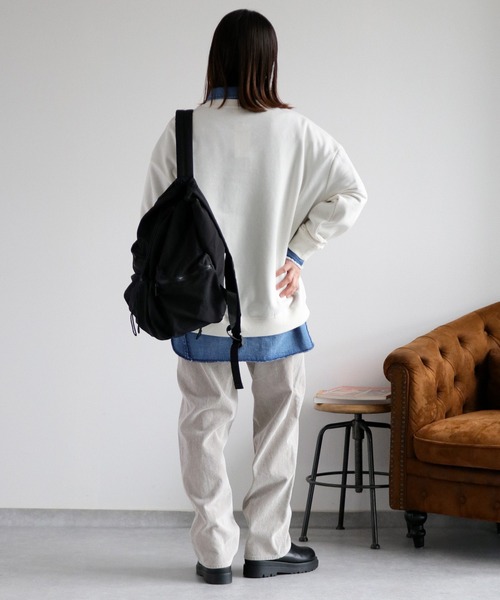 DISCUS ATHLETIC（ディスカス　アスレチック）の「〈ドラマ着用商品〉【DISCUS ATHLETIC】裏起毛カレッジロゴスウェット（スウェット・レディース・スミクロ/オートミール/サックスブルー/オフホワイト/レッド/グリーン・FREE）」の11枚目の写真