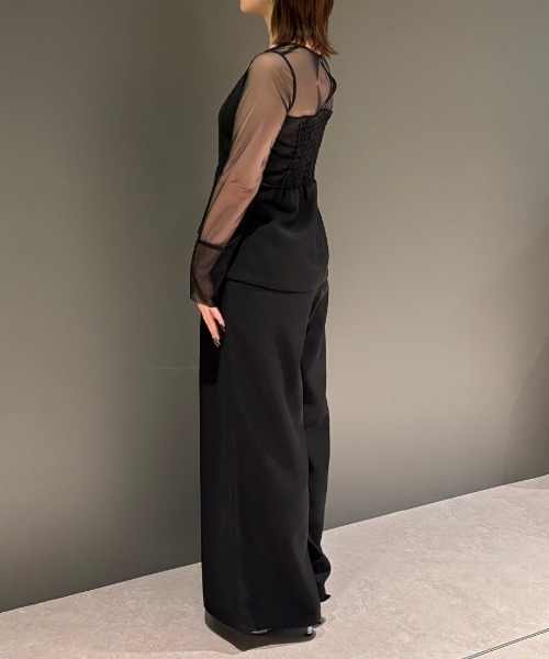 ANDRESD(アンドレスド)の「レースパネルアクセントセットアップパンツドレス / lace panel accent setup pants dress(パンツドレス・レディース・グレー/オリーブ/ブラック・L/M/S)」の19枚目の写真
