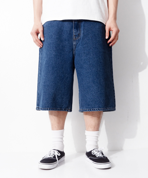 QT8 GARMENTS(キューティーエイトガーメント)の「LB Denim Wide Bermuda Shorts (Deep Blue)(その他パンツ・レディース・その他・MEDIUM/LARGE/X-LARGE)」の1枚目の写真
