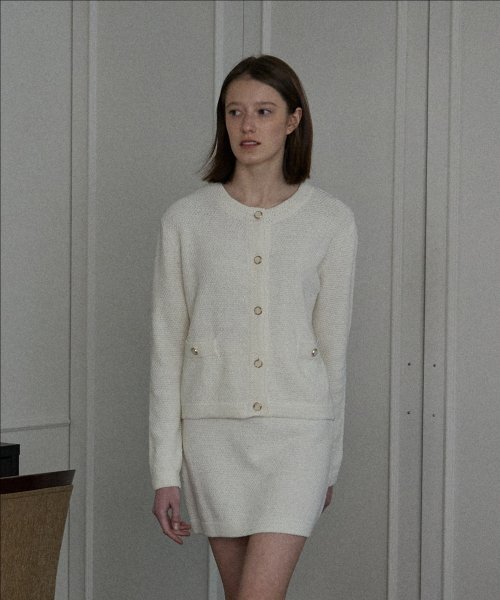 STEP AROUND(ステップアラウンド)の「ツイードラウンドカーディガン_IVORY(カーディガン/ボレロ・レディース・その他・MEDIUM/SMALL)」の1枚目の写真