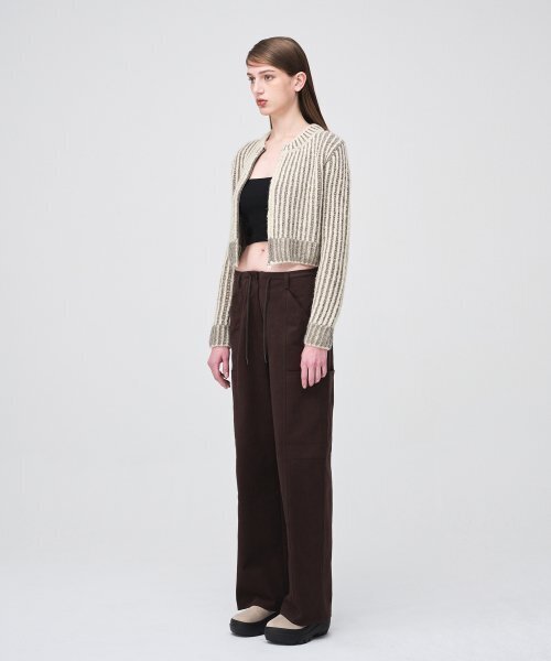 ETMON(エトモン)の「Ribbed Zip-Up Knit Cardigan Cream Beige(カーディガン/ボレロ・レディース・その他・FREE)」の5枚目の写真