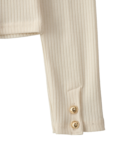 SALON DE YOHN（サロンドヨーン）の「Button Point Strap Off Shoulder T_ Ivory（Tシャツ/カットソー・レディース・その他・FREE）」の5枚目の写真